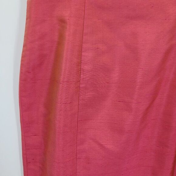 Ann Taylor Petites Iridescent Pink Silk Cocktail Dress 2P Sleeveless Tea Sheath - Picture 3 of 11